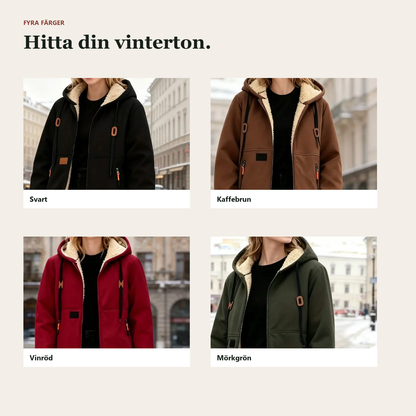 Fleecefodrad huvjacka för dam