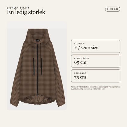 Kort vattentät regnjacka med huva