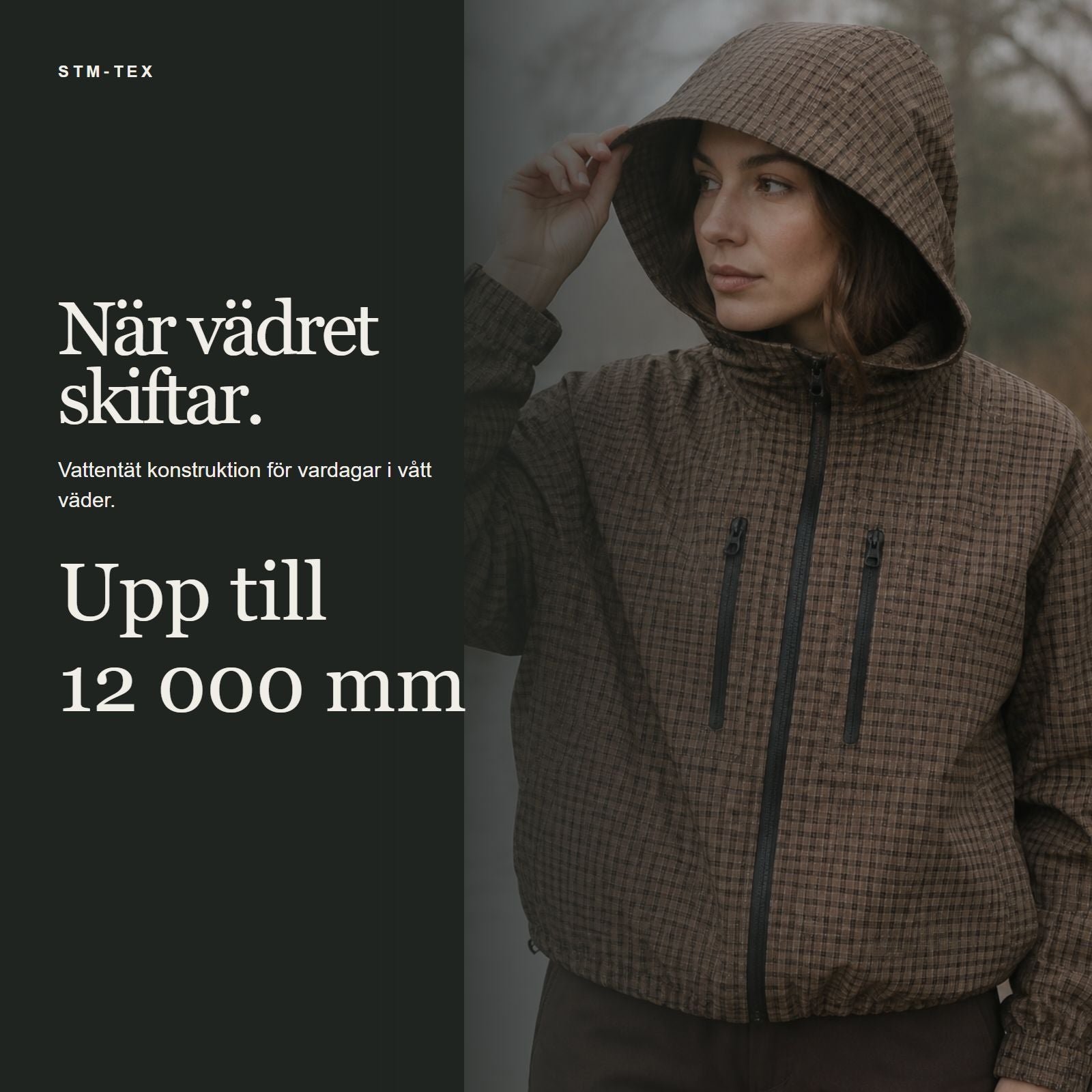 Brown Check regnjacka för vått väder