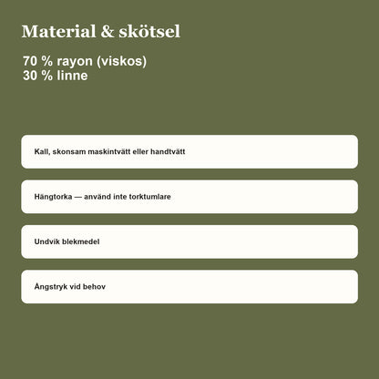 Rutiga vida byxor i rayon- och linneblandning