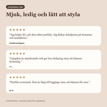 Oversized stickad kofta med volymärmar